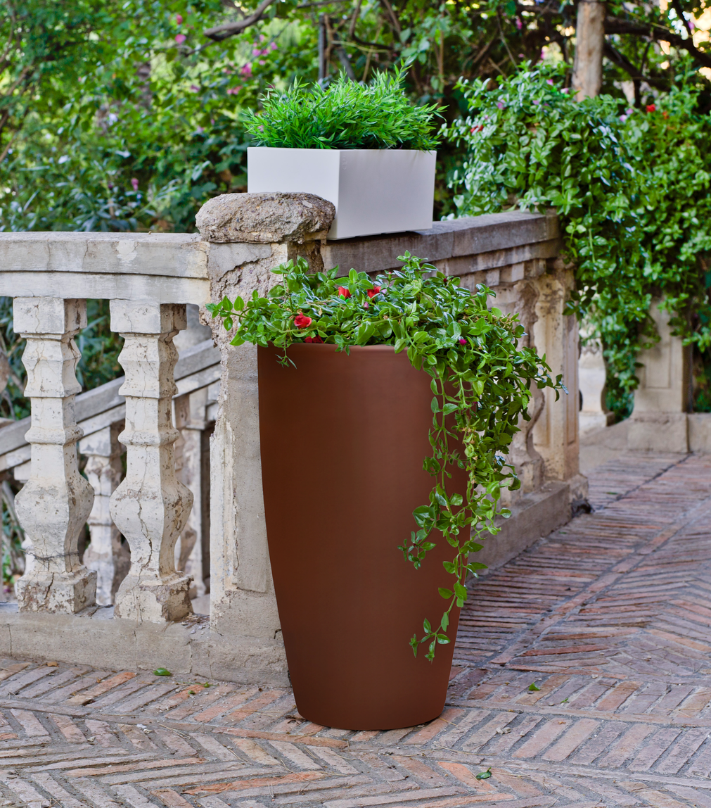 Ecobo 28" Tall Planter | Eco-Friendly, Durable, Lightweight | Indoor/Outdoor Use, All-Weather, Contemporary Design by Brazilian Artisans - Bronze