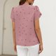 thumbnail image 4 of Camisas de Manga Larga para las Mujeres Cuello V Amor Imprimir Temperamiento Top, Blusa de Moda Casual de Poliéster para Uso Diario, Fiesta Y Verano de Primavera, 4 of 4