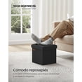 thumbnail image 1 of SONGMICS Puff Almacenaje de 30 cm de Largo, Taburete Reposapiés, Baúl de Almacenaje, Negro, 1 of 5