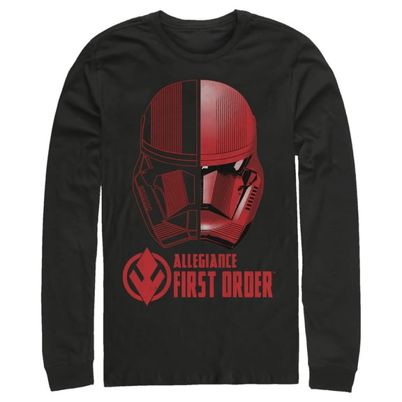 Men's Star Wars: The Rise of Skywalker Sith Trooper Dual Helmet  Long Sleeve Shirt Black 2X Large