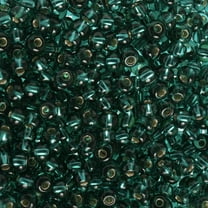 John Bead Czech Glass Seed Beads 6/0 (23g) Emerald Silver Lined Bead