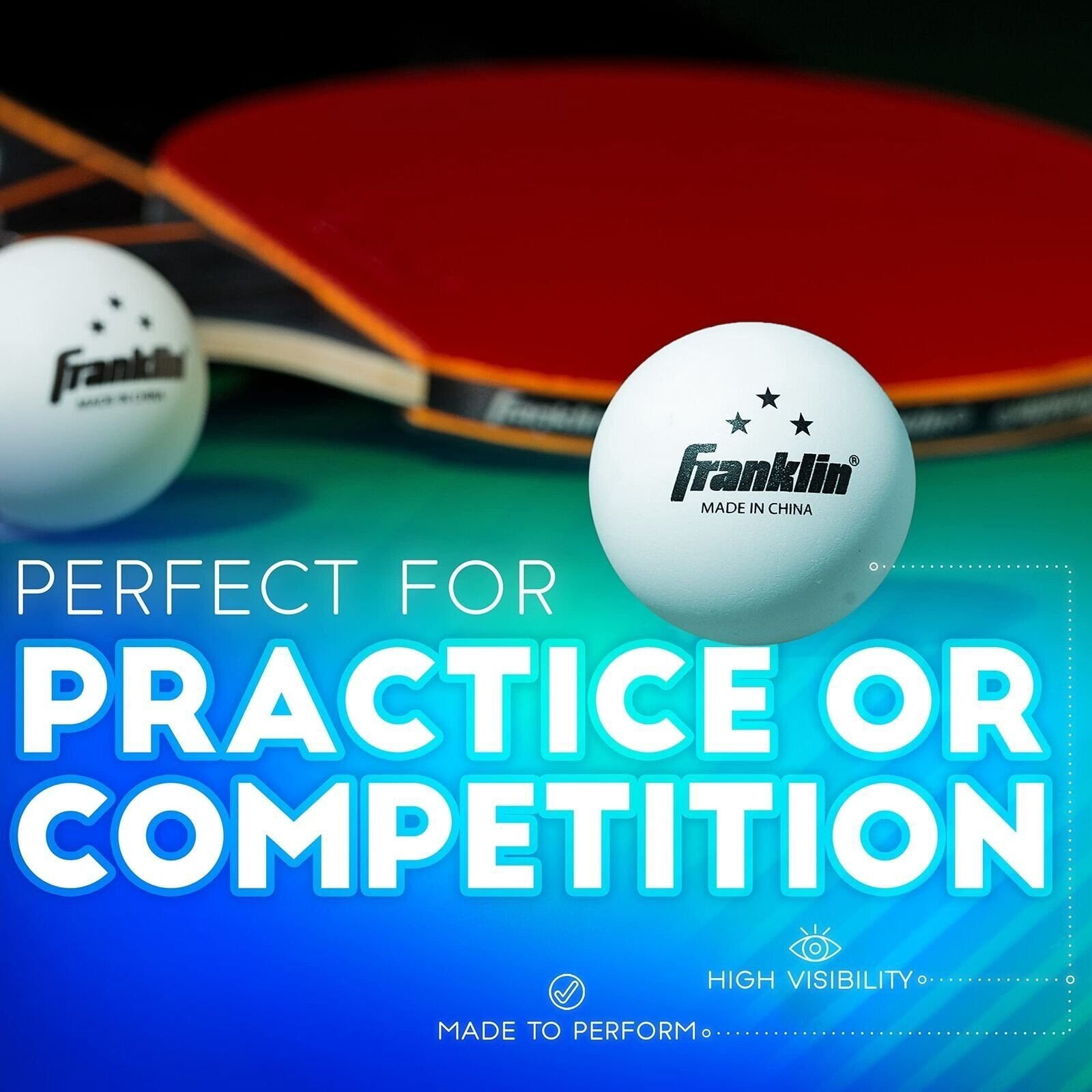 Franklin Sports Industry 57102 Table Tennis Balls, 3-Star, White, 6-Pk.
