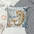 thumbnail image 2 of Orinice  Nautical Coastal Throw Pillow Covers  Ocean Themed Beach Seashell Coral Starfish Pillows Case Soft Velvet Cushion Covers for Outdoor Sofa Home Decor, 2 of 5
