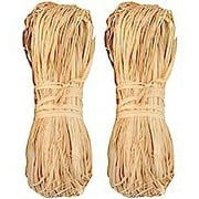 Boluotou Raffia Ribbon 100g,Natural Raffia Grass Ribbons for Florist Bouquets Decoration,Gift Wrapping,Gift Box Filler,Craft DIY (2x50g)