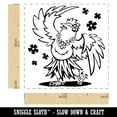 thumbnail image 2 of Luau Hawaiian Chicken in Hula Skirt with Lei Self-Inking Rubber Stamp Ink Stamper - Sky Blue Ink - Small 1 Inch, 2 of 7
