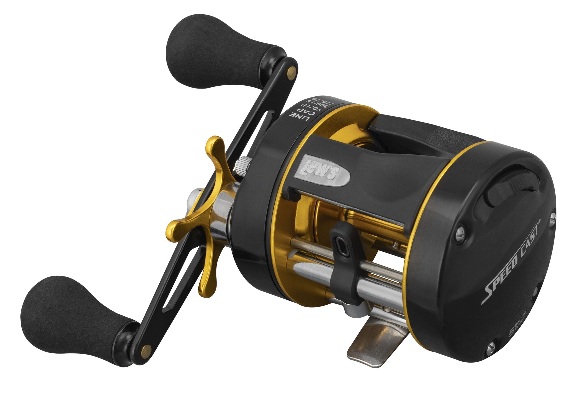 Lew's Speed Cast Rounded Baitcast Fishing Reel, Right-Hand Retrieve, Black