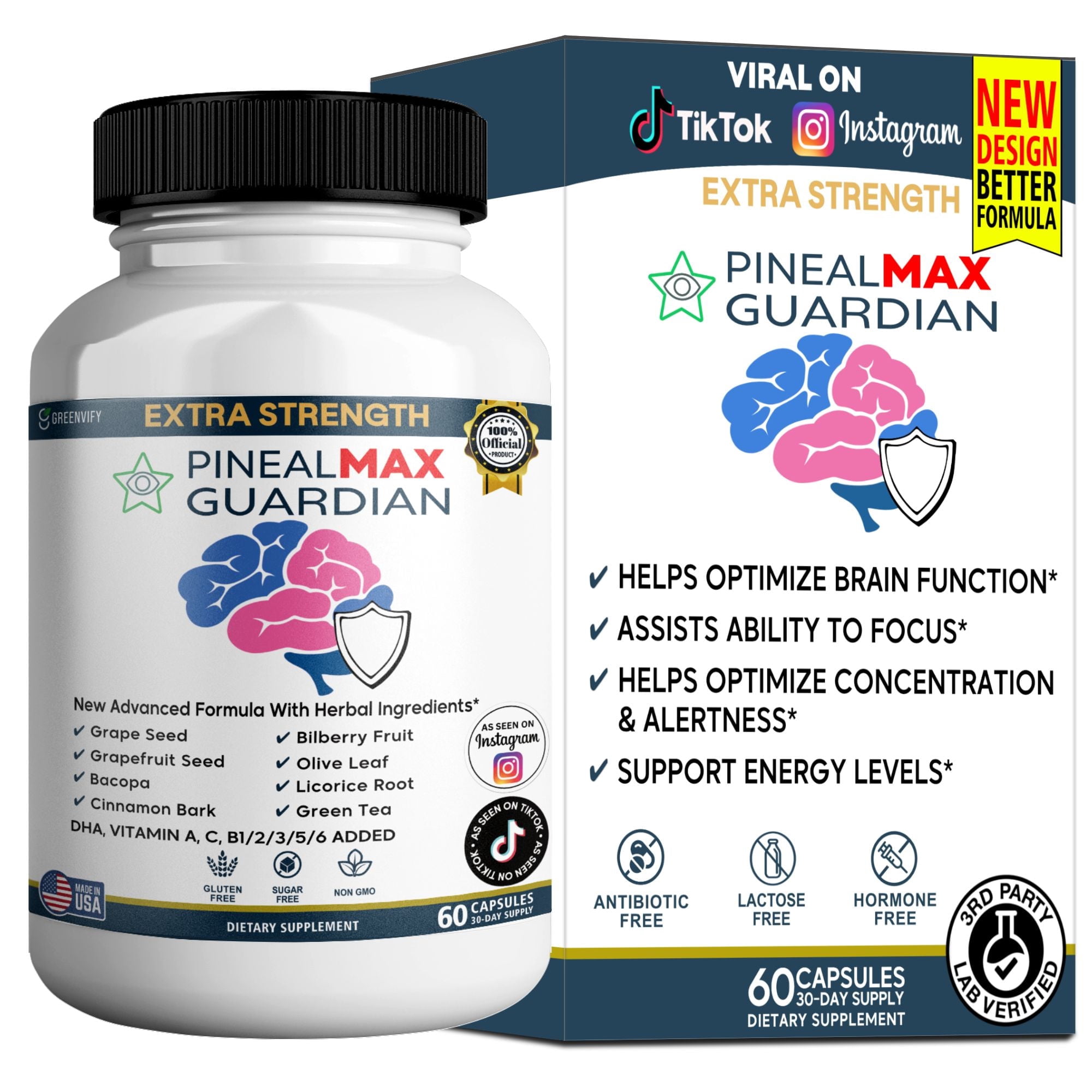 GreenVify Pineal Max Guardian Sleep Support Supplement, 60 Capsules