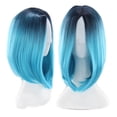 thumbnail image 2 of MasteelfCA Womens Bob Wig Gradient Color Cosplay Synthetic Hair Wig Short Straight Wigs Lace High Temperature Bob Wig (Gradient Blue), 2 of 7