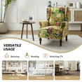 thumbnail image 7 of Upholstered Wingback Armchair Solid Rubber Wood Legs Transitional Home Living Room Bedroom Yellow, 7 of 7