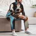 thumbnail image 7 of Naloa Playful Smile Cute Dog Men’s Pajamas Set - Long Sleeve Button Down Sleep Shirt and Pajama Bottoms Sleepwear Set-Medium, 7 of 7