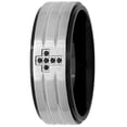 thumbnail image 2 of Men's 1/20 Carat T.W. Black Diamond Stainless Steel Cross Band, 8mm, 2 of 5