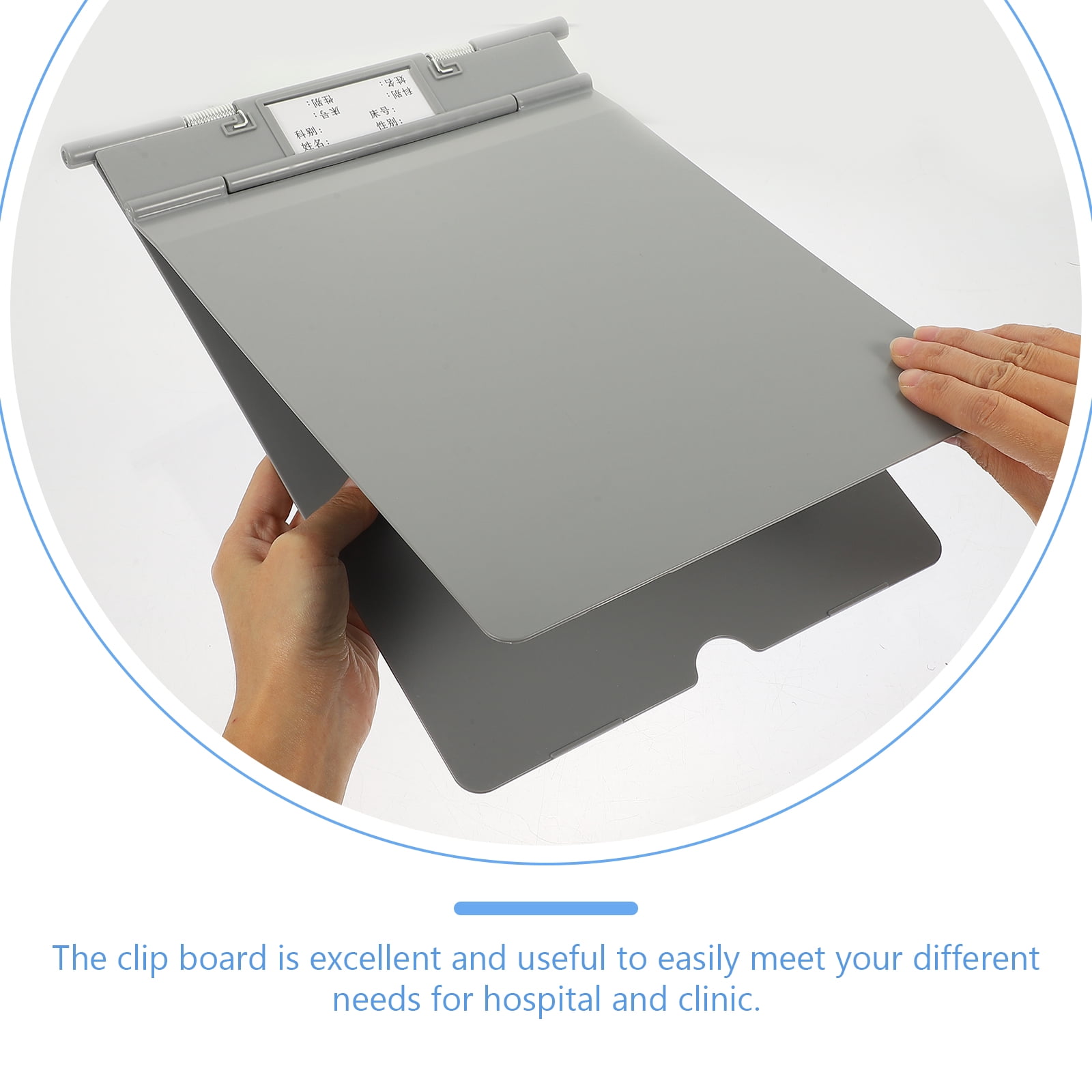 WRISTBIQUE Work Clipboard Abs Grey For Standing Writing In Office Work 1Pcs 13X10X0.6In