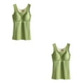 thumbnail image 4 of Qarigey Ropa interior térmica de invierno para niña, chaleco de fibra acrílica adelgazante grueso de alta elasticidad para mantener Verde XL 2piezas, 4 of 6