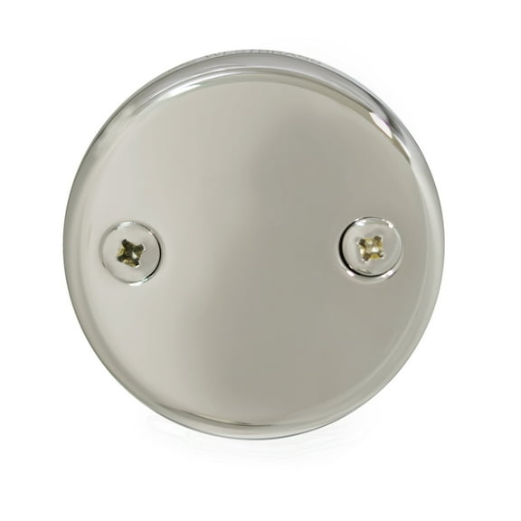 Westbrass R329-05 3-1/8" Two-Hole Bathtub Overflow Cover, Polished Nickel