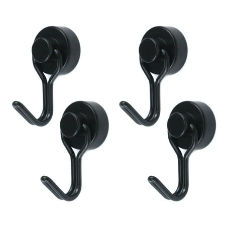 

LC LICTOP 4Pcs T16 Magnetic Hooks for Hanging Heavy Duty for Kitchen Bedroom Rotatable 180°Round Black