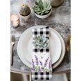 thumbnail image 2 of Purple Lavenders Cloth Napkins Set of 8 Reusable Dinner Napkins, Spring Floral Black Plaid Farmhouse Cocktail Napkin Washable Table Napkins for Wedding/Holiday Party/Baby Shower 20"x20", 2 of 7