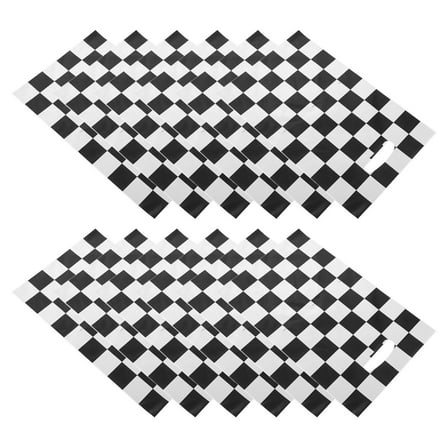 OFFIGAM 50pcs Checkered Plastic Tote Goodie Bags for Racing Party Favor Sets Bags