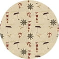 thumbnail image 1 of Ahgly Company Tapis Rond Lavable en Machine Intérieur Transitionnel Pérun Brun, 3 Pieds Rond, 1 of 7