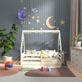thumbnail image 3 of From the Tree Furniture Toddler House Bed with Guardrails, White, Solid Pine Wood, 3 of 6
