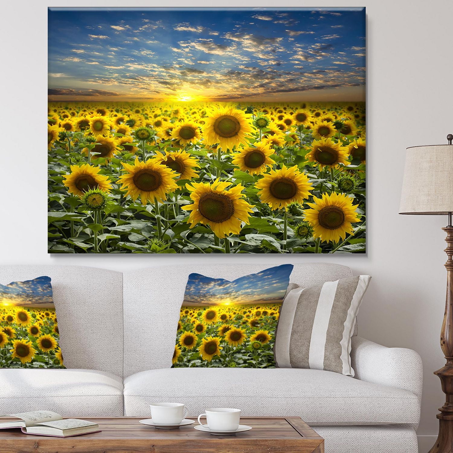 Designart Field of Blooming Sunflowers Canvas Wall Art