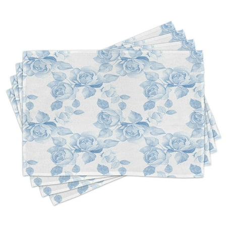 

Ambesonne Spring Place Mats Set of 4 Floral Dreamy Branch Standard Size Soft Blue White