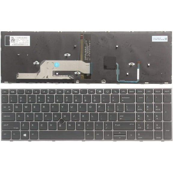 New US Black Backlit English Laptop Keyboard Replacement for HP ZBook 15 G5 ZBook 17 G5 P/N:HPM17H63USJ9201 HPM17H63USJ920 L29635-001 L12765-001 L28407-001 Light Backlight