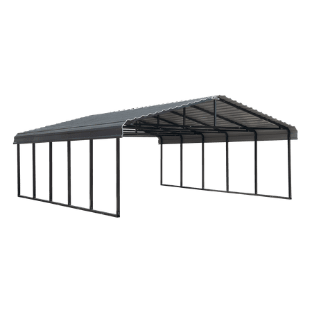Arrow Metal Carport With Steel Roof Panels 20x24 Charcoal