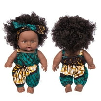 Gpaecead 12 inch Lifelike Silicone Vinyl Newborn Baby Dolls, African Baby Black Dolls, give for Kids and Girl Holiday Birthday Gift, African Black Dolls, Reborn Doll