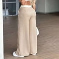 thumbnail image 3 of Women's Casual Wide Leg Pants Lightweight Drawstring Waist with Side Pockets Summer Comfy Slacks Khaki S, 3 of 5