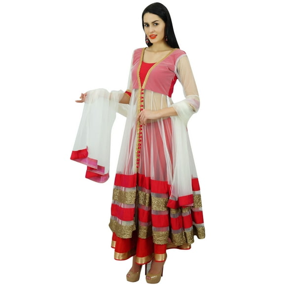 Atasi Womens Classy Floor Length Flaired Anarkali Salwaar Suit with Dupatta
