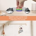thumbnail image 4 of Juego de 13 tazas medidoras y cucharas magnéticas: 5 tazas medidoras de acero inoxidable, 7 cucharas medidoras magnéticas de doble cara y 1 nivelador para cocinar y hornear (5+7+1), 4 of 5