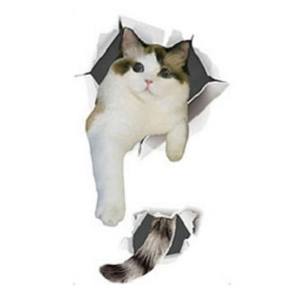 Pegatina para Inodoro de Gato de Dibujos Animados, Mural para Asiento de Inodoro, Pegatina Divertida para Tapa de Inodoro Impermeable, Pegatina Divert 19cmx32cm