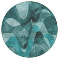 thumbnail image 2 of Addison Rugs Chantille Indoor/Outdoor Contemporary Abstract Teal Washable Round Rug, 8' x 8', 2 of 6