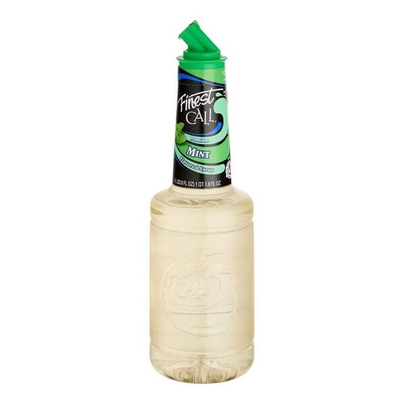 Finest Call Premium Mint Syrup - 1 Liter | Bulk Food Service Syrup for Cocktails and Beverages