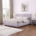 thumbnail image 4 of Ilios Innova | Base de Cama con Cabecera Matrimonial y Sistema Hidráulico para Almacenamiento, Estructura de Madera con Tapizado en Lino color Gris., 4 of 9