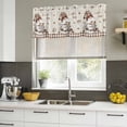 thumbnail image 4 of Coffee Gnomes Curtain Valances for Windows, Kitchen Valance Window Treatments Panel 2 Pack, Brown Buffalo Plaid Check Farmhouse Rod Pocket Short Curtains for Bathroom Bedroom 42 x 18 Inch, 4 of 8