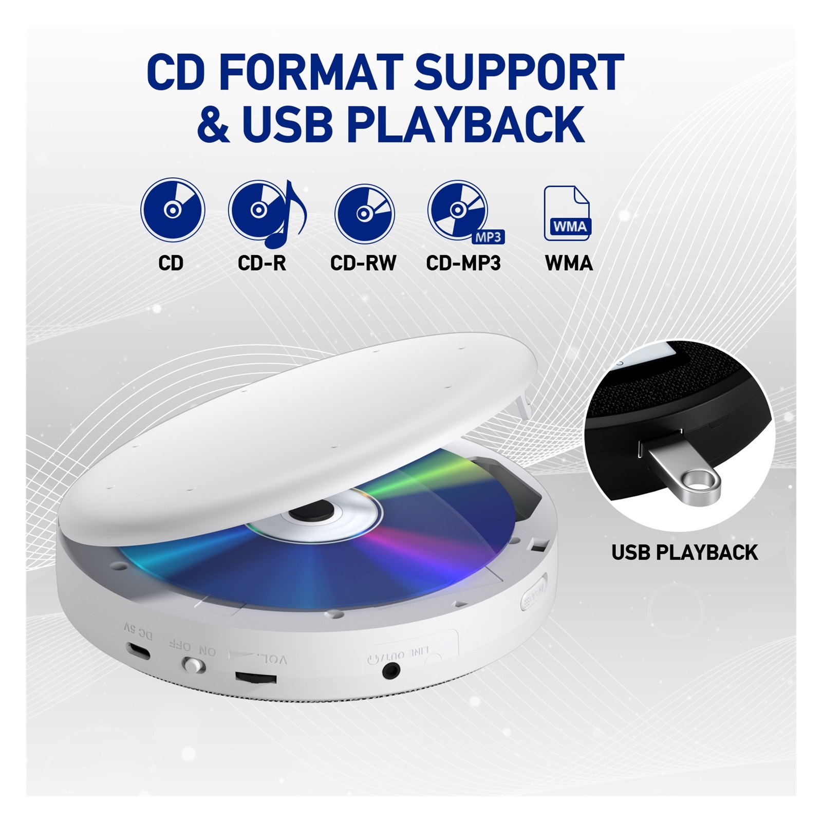 Multifunctional CD Player with Repeater USB Playback Stereo Speakers Ideal for Study and Music