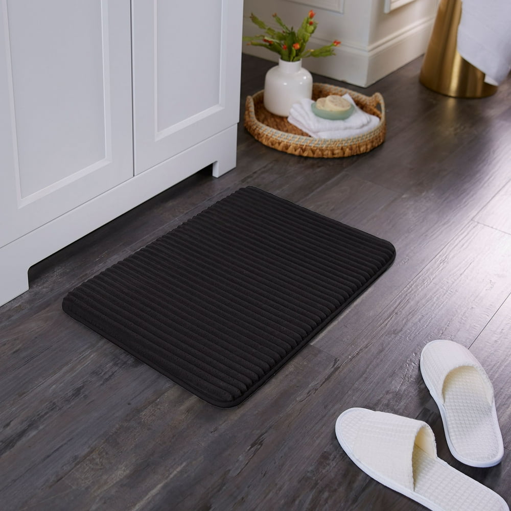 Mainstays Performance Ribbed Quick Dry Foam Bath Mat, 17" X 24", Rich