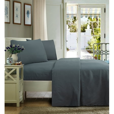 Mainstays Ultra Soft High Quality Microfiber Bed Sheet Set, Twin/Twin XL, Grey, 3 Piece