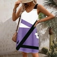 thumbnail image 5 of Penkiiy Women's Dresses for Beach Vacation Summer Boho Sundress with Pockets T-Shirts V Neck Tank Dresses L Purple, 5 of 6