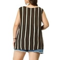 thumbnail image 6 of Agnes Orinda Women's Plus Size Irregular Hem Boho Striped Sleeveless Cardigan, 6 of 6