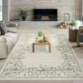 thumbnail image 4 of FairOnly 10'x13'Garden Non Slip Soft Area Rug Machine Washable Low Pile Stain Resistant Floor Cover for Modern Living Room Bedroom，Beige, 4 of 7
