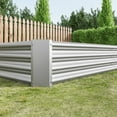 thumbnail image 4 of Bottomless Raised Garden Bed for Vegetable, Flower, Herb, Fruits, Outdoor Square Planter Garden Bed, Metal Garden Box, Silver, 4 of 7