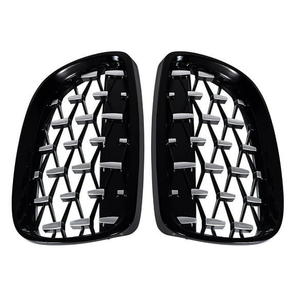 Glossy Black Chrome Front Kidney Grill Grille for 07-10 BMW E92 E93 08-13 3-Series M3 E92 E93