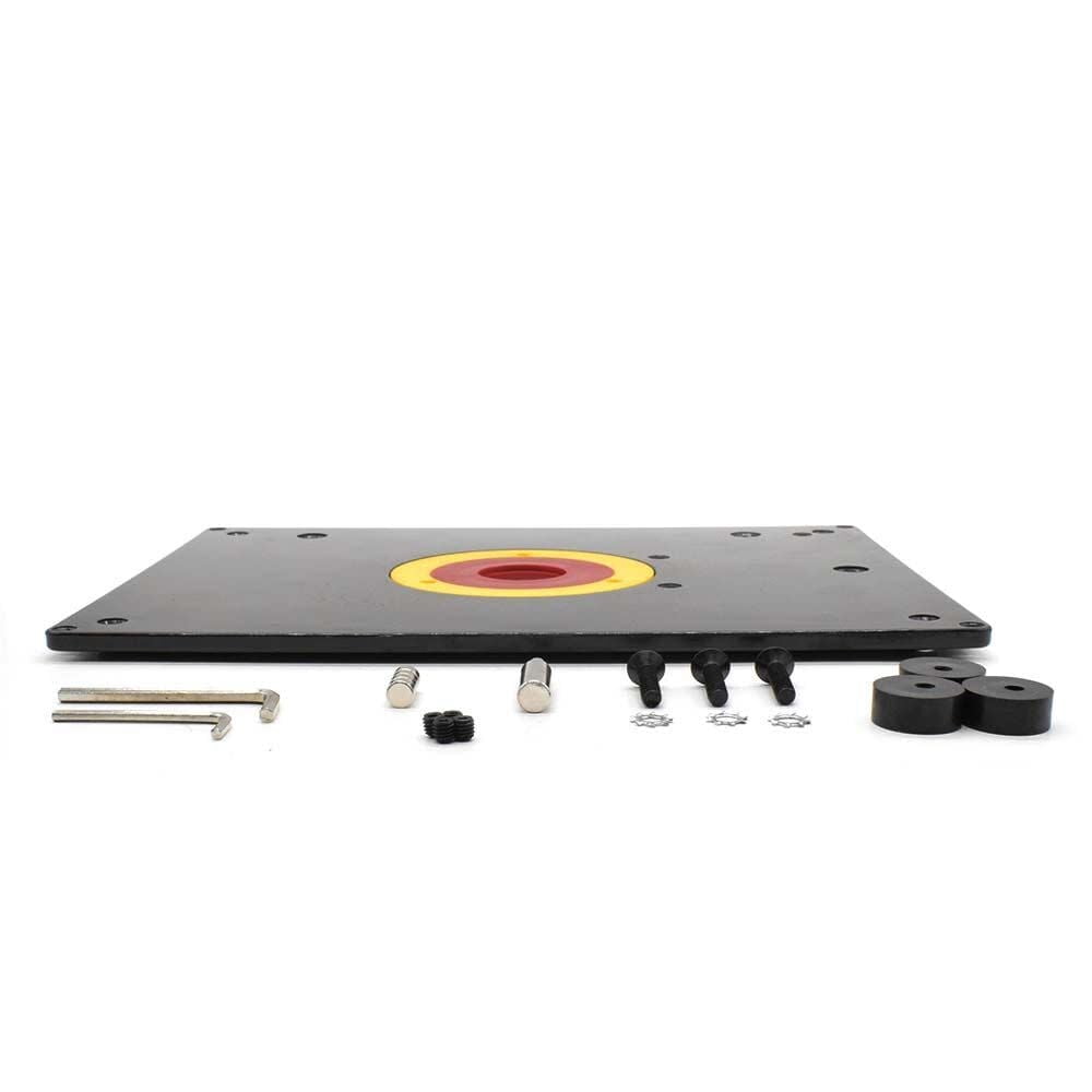 Big Horn 18101 9-Inch x 12-Inch Router Table Insert Plate w/ Guide Pin & Snap Rings
