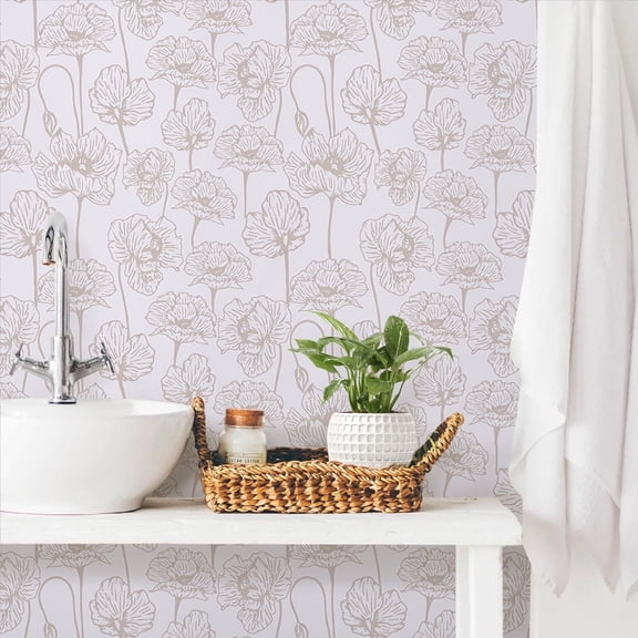 Abyssaly Wallpaper Peel and Stick 17.5"  393.7",Floral Removable Self-adhesive Vinyl Wall Paper for Home Decor