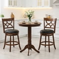 thumbnail image 4 of Gymax 26'' Counter Height Bar Stools Set of 2 w/Rubber Wood Frame Upholstered Seat, 4 of 8