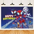 thumbnail image 3 of Spider and His Friends Birthday Decorations,Spider and His Friends Happy Birthday Banner Backdrop for Kids Birthday Party Supplies (5x3ft), 3 of 4
