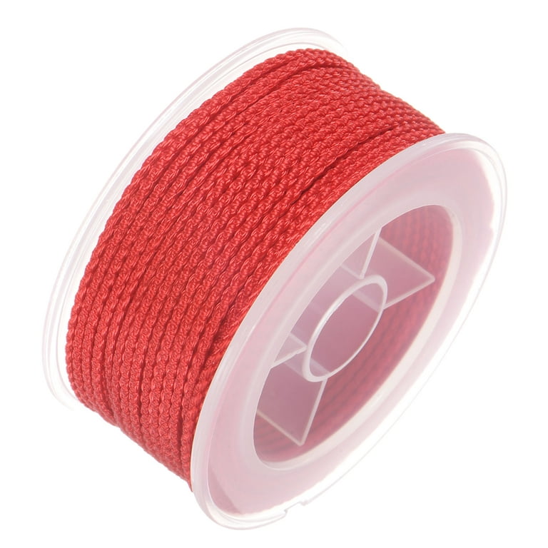 Nylon Thread Twine Beading Cord 1.6mm Extra-Strong Braided Nylon Crafting  String 16M/52 Feet, Red