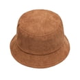 thumbnail image 5 of XIAOCHA Womens Corduroy Bucket Hat Solid Color Sun Hat Daily Casual Hat,Coffee, 5 of 7